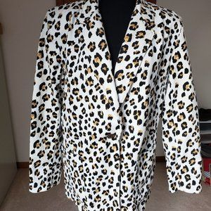 Vintage Lew Magram Collection Cotton Leppard Print Blazer SzLG